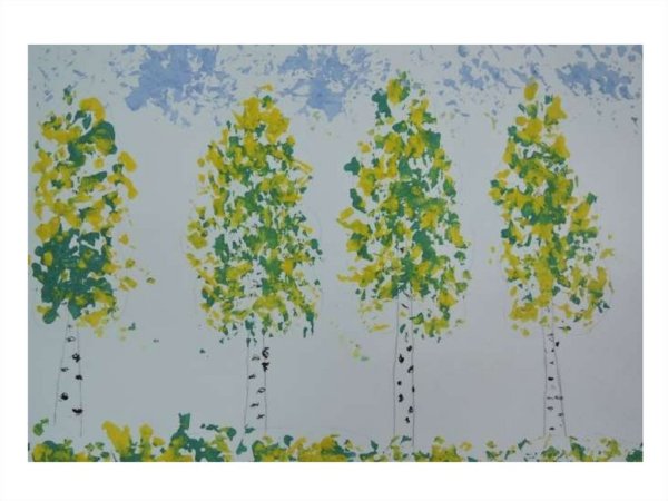 Осенняя береза методом тычка