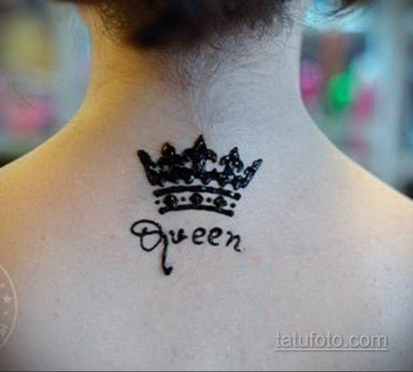 Тату хной корона