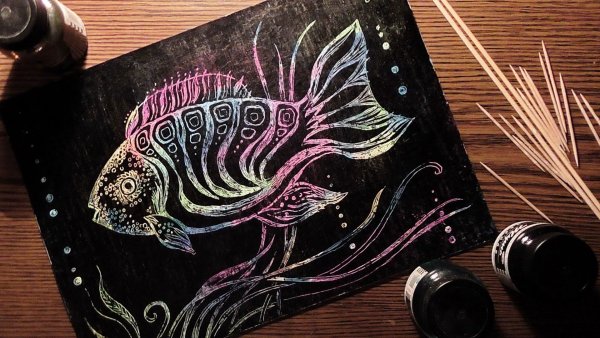 Техника граттаж