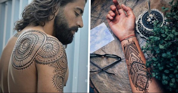 Мехенди мужские на руке