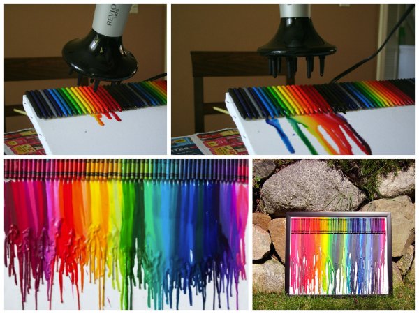 Картина восковыми мелками и феном