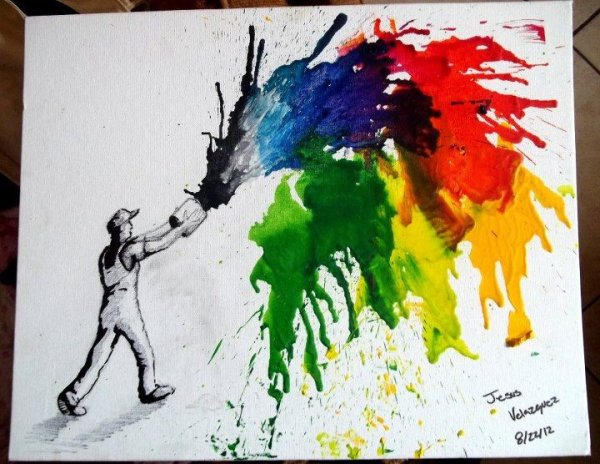 Фон из восковых мелков