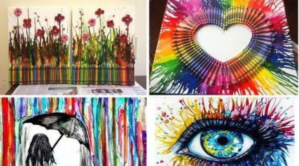 Радуга восковыми мелками