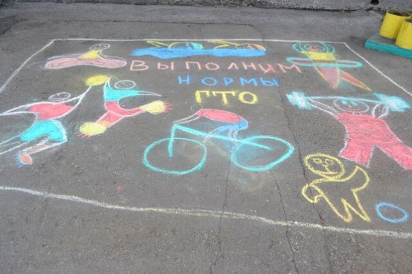 Рисунки на асфальте ЗОЖ