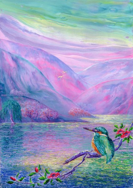 Природа восковыми мелками