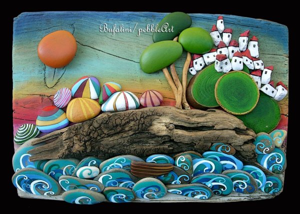 Микела Буфалини картины из гальки