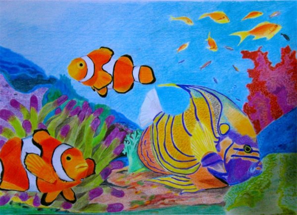 Рисование для детей подводный мир