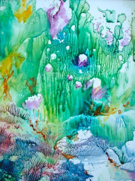 Морское дно акварелью