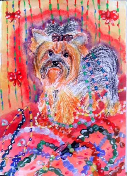 Животные восковыми мелками