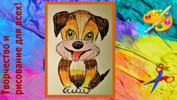 Рисунки животных восковыми мелками