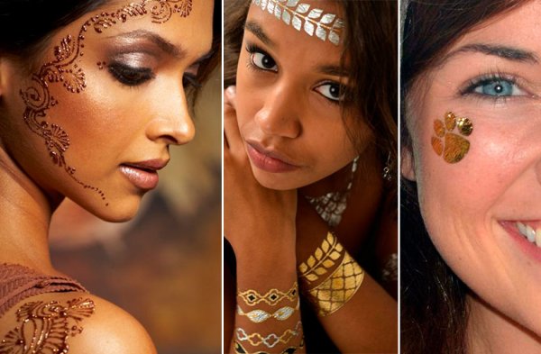 Мехенди на лице