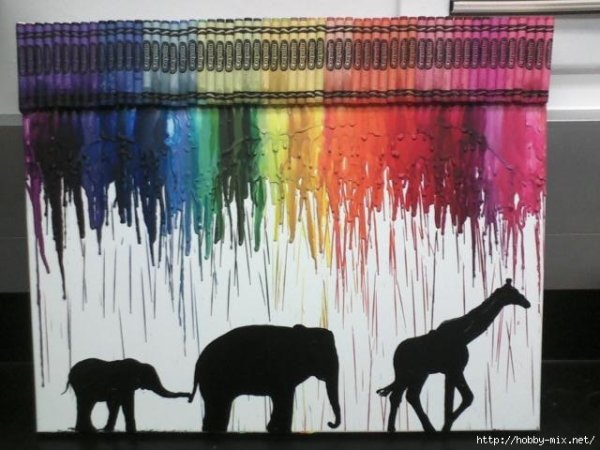 Рисование восковой стружкой