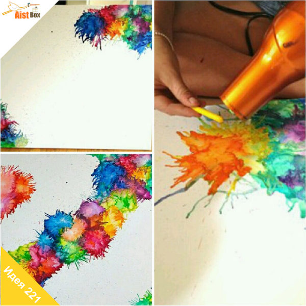 Рисование восковыми мелками по ткани