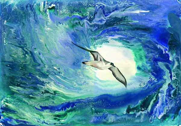 Дельфины живопись