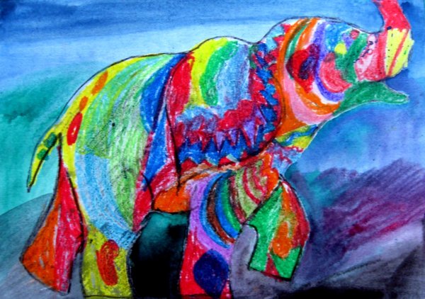 Рисуем восковыми мелками