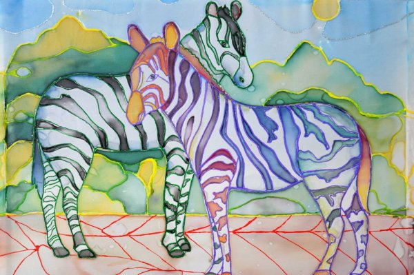 Батик работы холодный животные