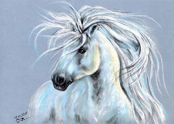 Лошадь пастелью для начинающих
