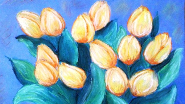 Рисунки на 8 марта пастелью