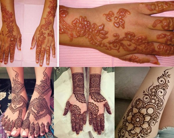 Мехенди на руке цветы