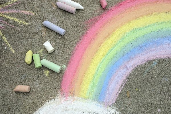 Рисование мелками на асфальте