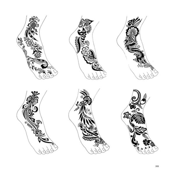 Тату мехенди на голени эскиз
