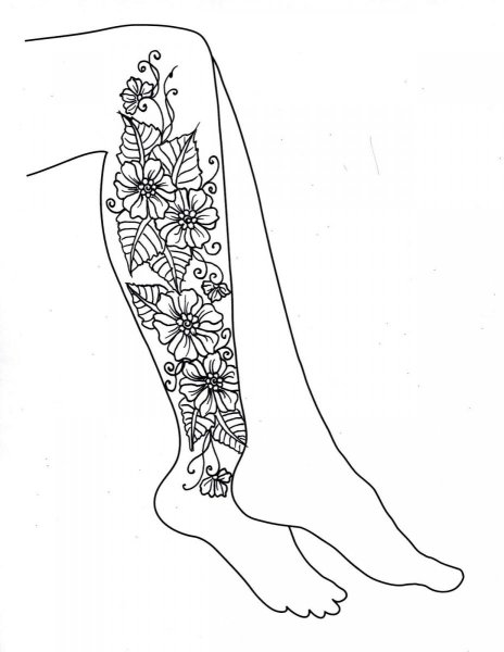 Красивые эскизы на ногу