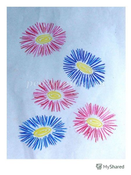 Рисование цветы средняя группа