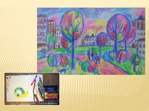 Изо пейзаж восковые мелки