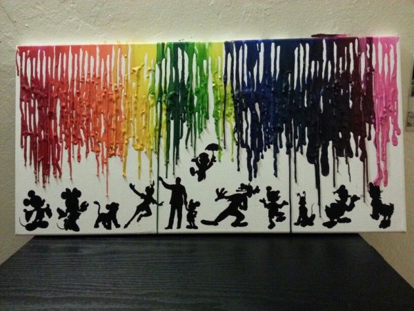 Расплавить восковые карандаши