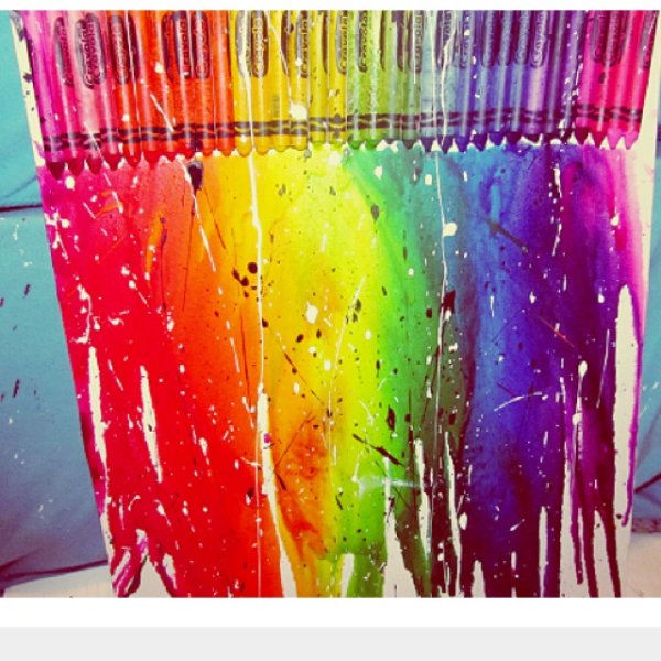 Восковые мелки и фен