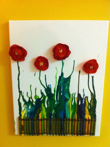 Картина из расплавленных восковых мелков