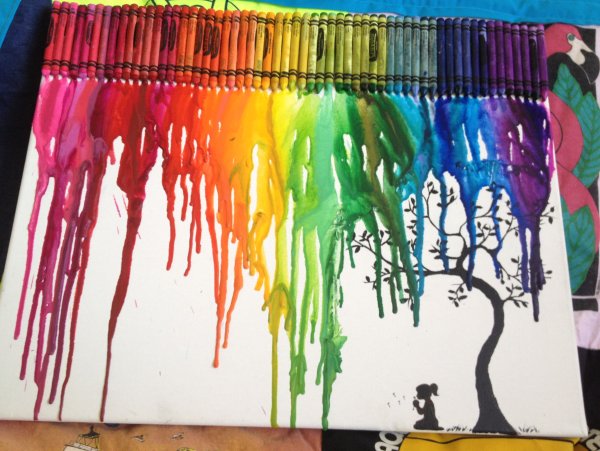 Картины восковыми карандашами