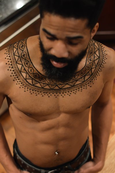 Тату хной мужские