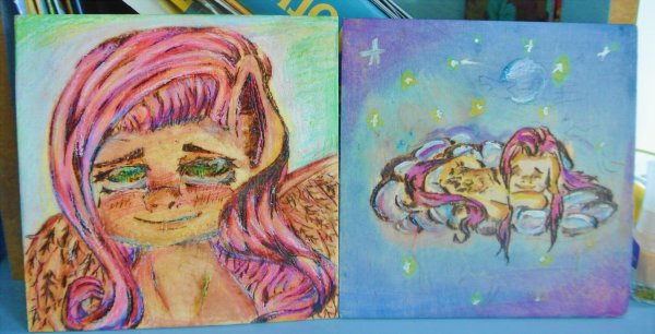 Портрет восковыми мелками