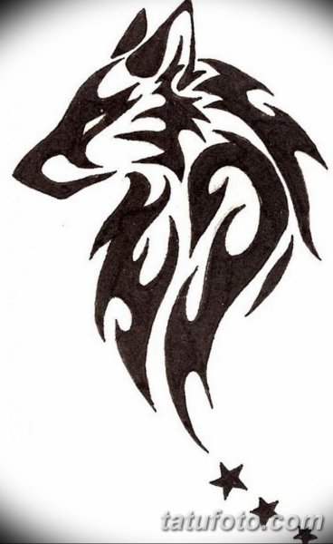 Тату волк трайбл эскиз