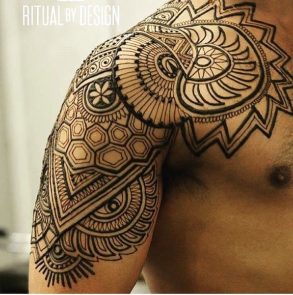 Тату хной мужские