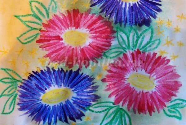 Рисование восковыми мелками для детей