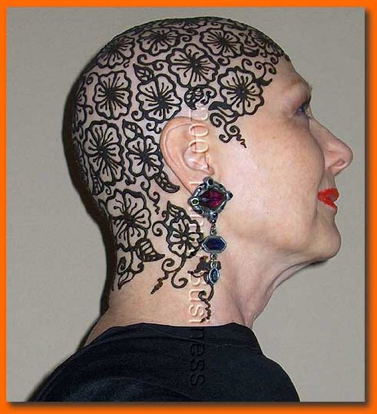 Тату узоры на голове