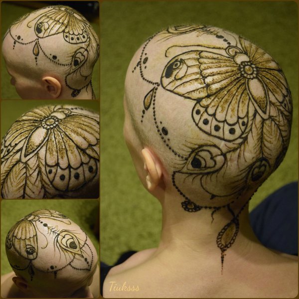Тату на голову для женщин