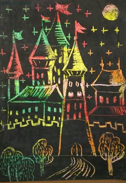 Граттаж техника рисования