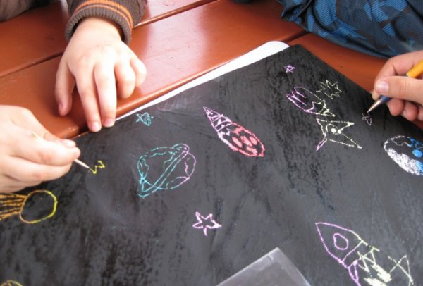 Граттаж техника рисования для детей в детском саду