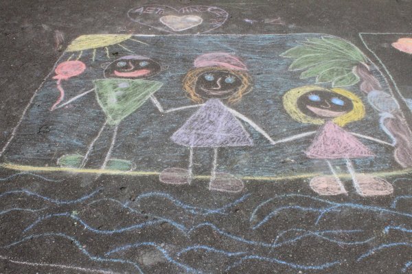 Рисунки на асфальте на тему лето