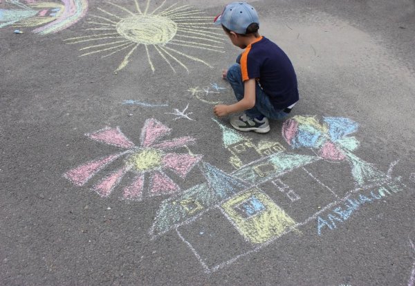 Рисование мелками в ДОУ