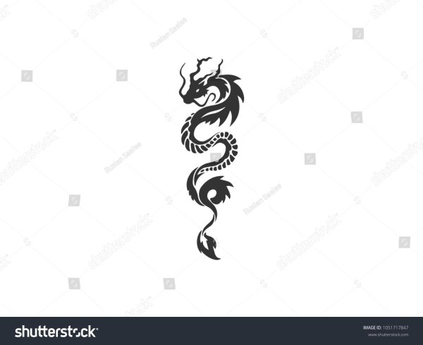 Китайский дракон тату маленькая