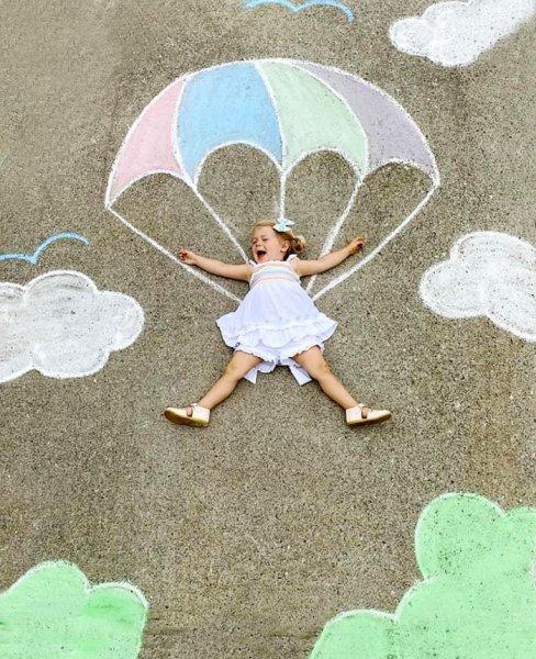 Рисунки мелками на асфальте легкие