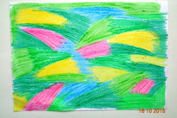 Рисование восковыми мелками Весна