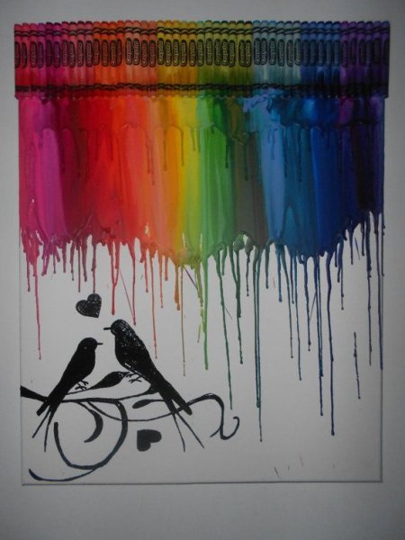 Рисование мелками на бумаге