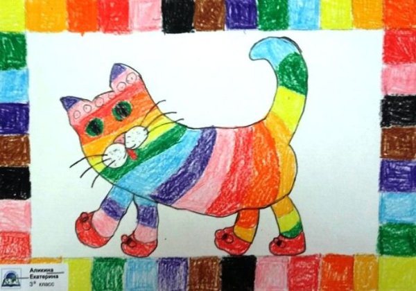 Рисунки мелками на бумаге