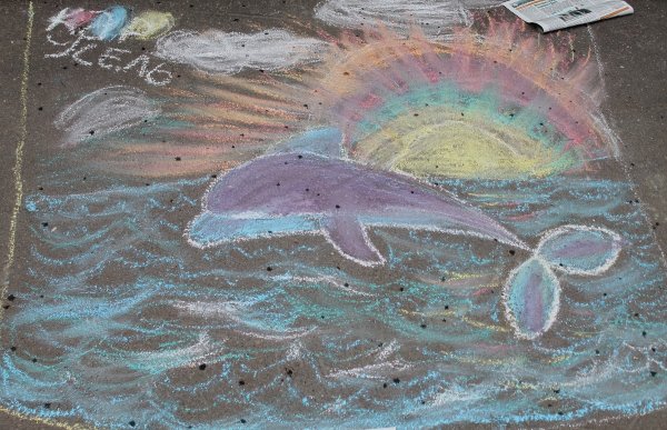 Рисунки мелками