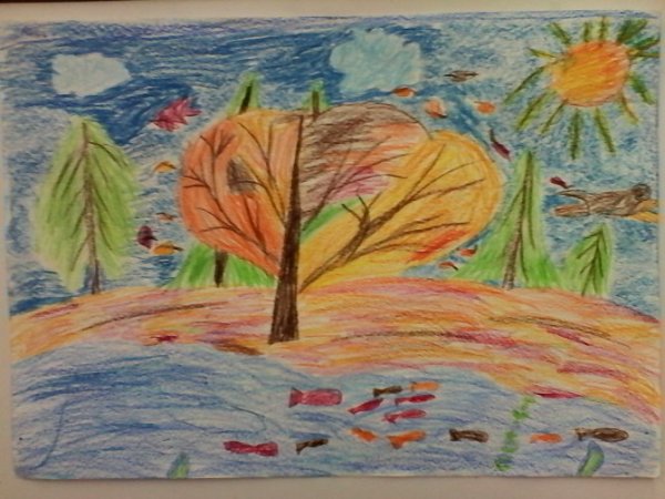 Осень восковыми мелками